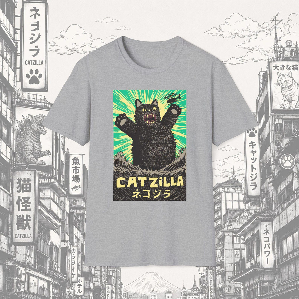 Catzilla Graphic Tees Fun Animal Lover Unisex Shirt